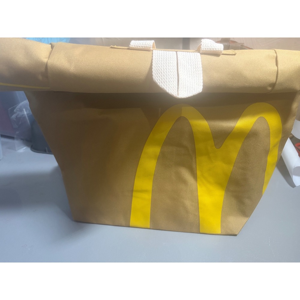 McDonald's Roll Top Backpack Unisex OS Brown Yellow Golden Arches Novelty Bag